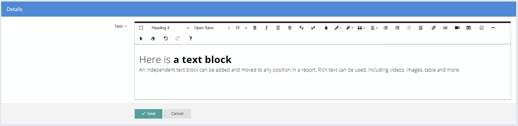 Survey Software Text Block